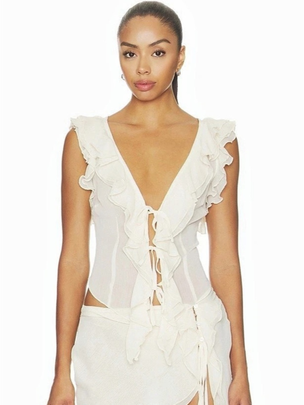I.AM.GIA Sapphie Ruffle Top Ruffle Top in cream NWT